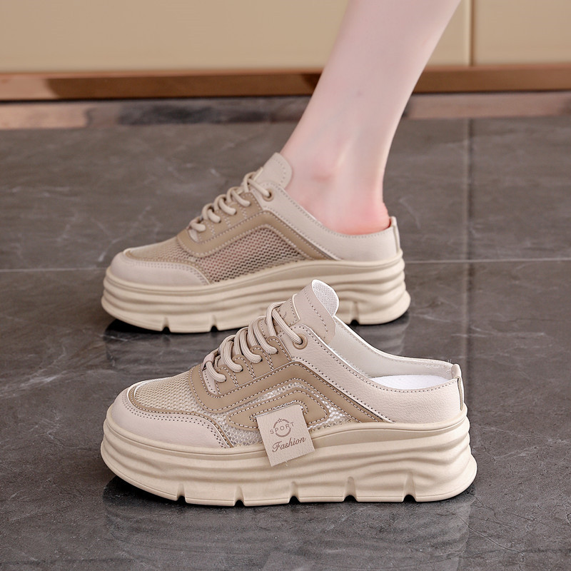 Giày lười nữ thoáng khí đế cao 7cm